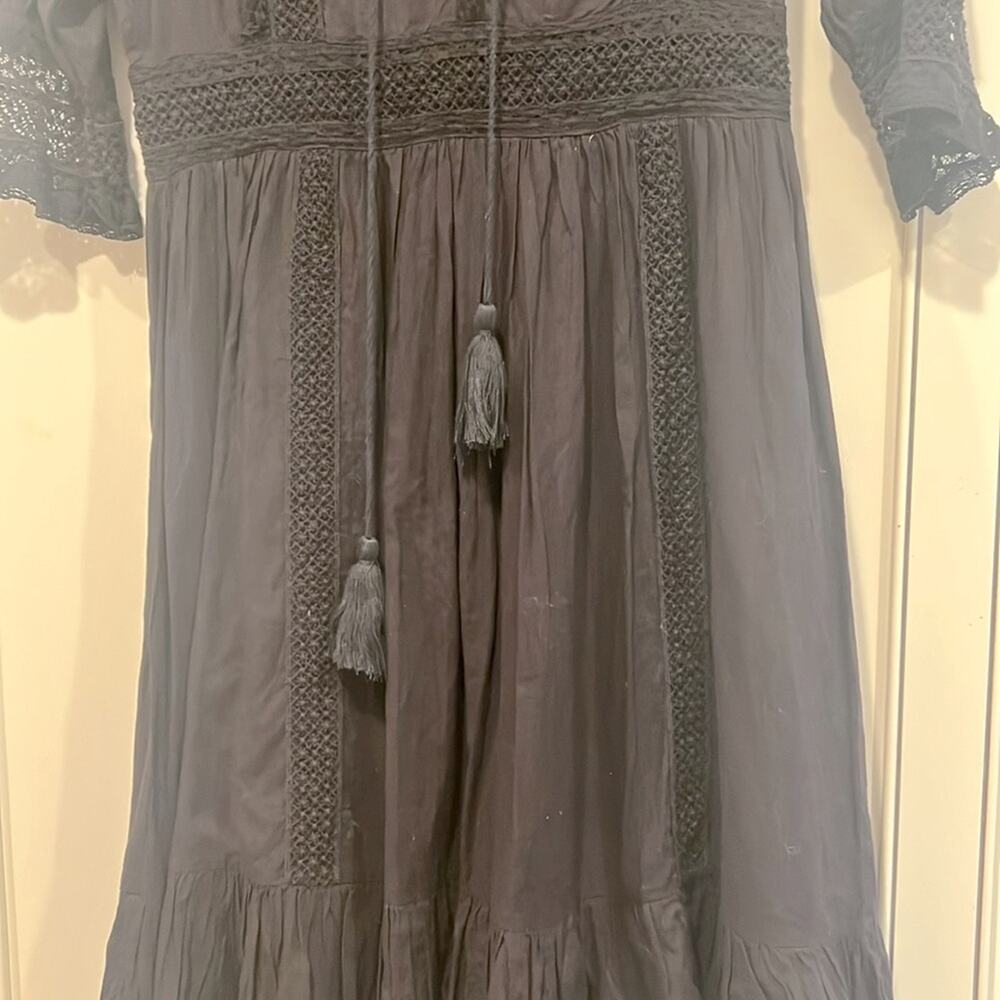 ULLA JOHNSON EUC black midi size 4 - Picture 3 of 11